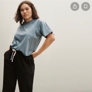Everlane Organic Cotton Boxy Raglan Tee, Seaglass